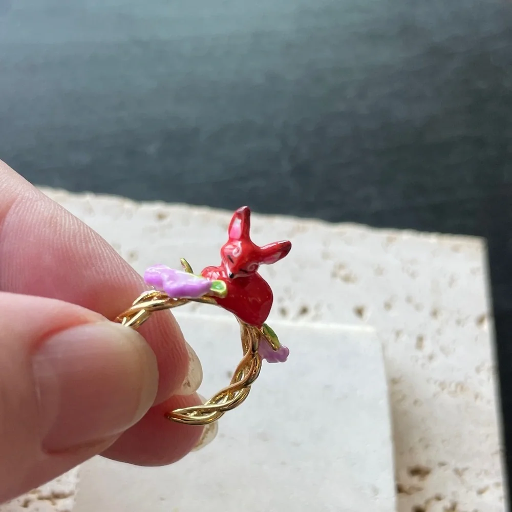 Les NEREIDES Red and Purple Fox 🦊 Ring